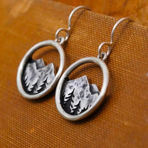 1 LEFT 🏔 BOHO Mythical Nature Mountain Retro Earrings - Picture 4 of 7